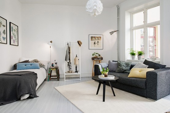 Scandinavian One-Room Studio Apartment In Gothenburg