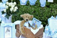 serenity-colored boy baby shower