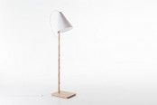 Simple Clarina Floor Lamp With A Solid Beech Base