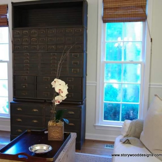 Vintage chests of drawers, cabinets and armories are cool storage additions for living rooms that provide plenty of concealed storage for organizing necessities.