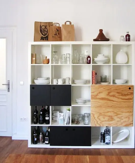 IKEA's Kallax are quite versatile storage units. There are really many ideas and hacks to make them looks great.
