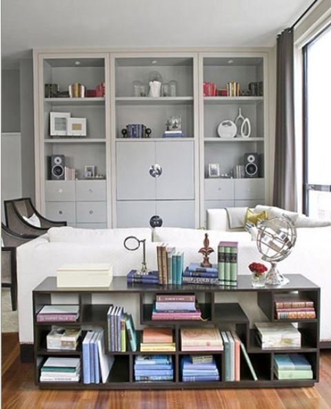 If you have an open plan living room then console table is a must. Position it right behind the sofa that is usually in the middle of the room. You'll be able to display books, magazines, and some cool travel finds. Besides, you'll be able to use its surface for placing drinks. 