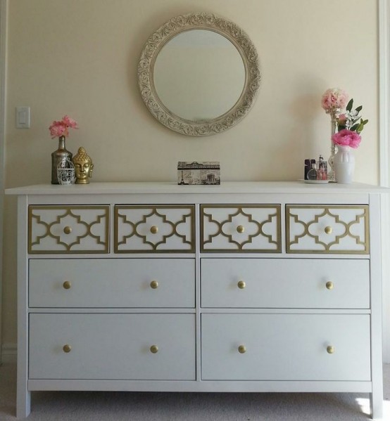 This simple hack is an easy way to personlize the dresser to fit your interior.
