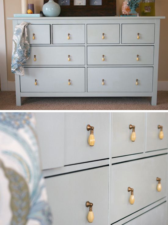 Changing knobs to vintage ones is a quick and cute upgrade of the dresser.