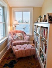 a perfect reading nook with large windows