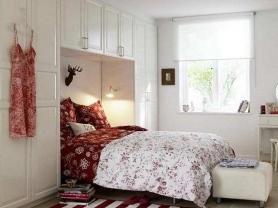Smart furniture allow to use the space above and around the bed with style.