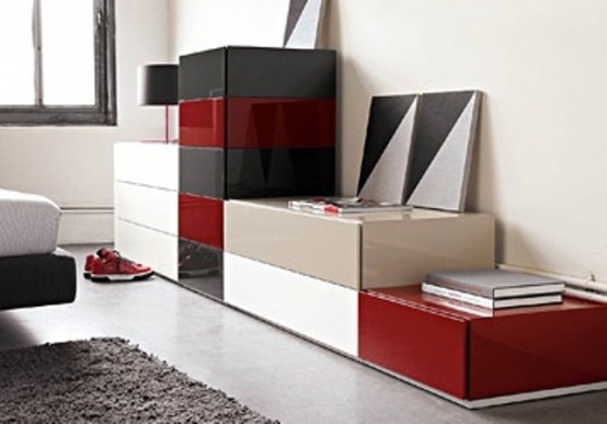 Playing with colors and patterns can make your storage furniture anything but dull looking.