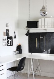 a stylish b&w home office design