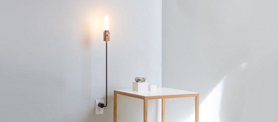 Smart Wall Lamp With Industrial Design: Wald Plug Lamp