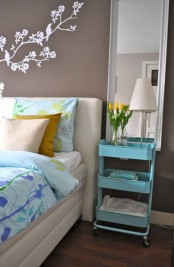 Simple bedside table – IKEA Raskog cart