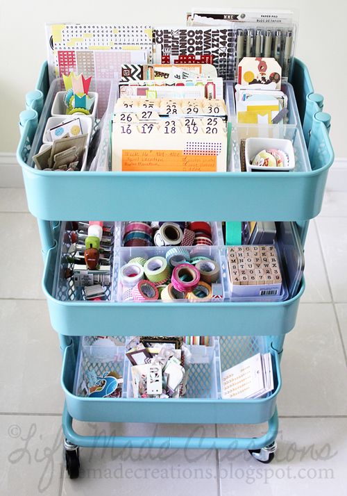 IKEA Raskog cart to store kids craft supplies