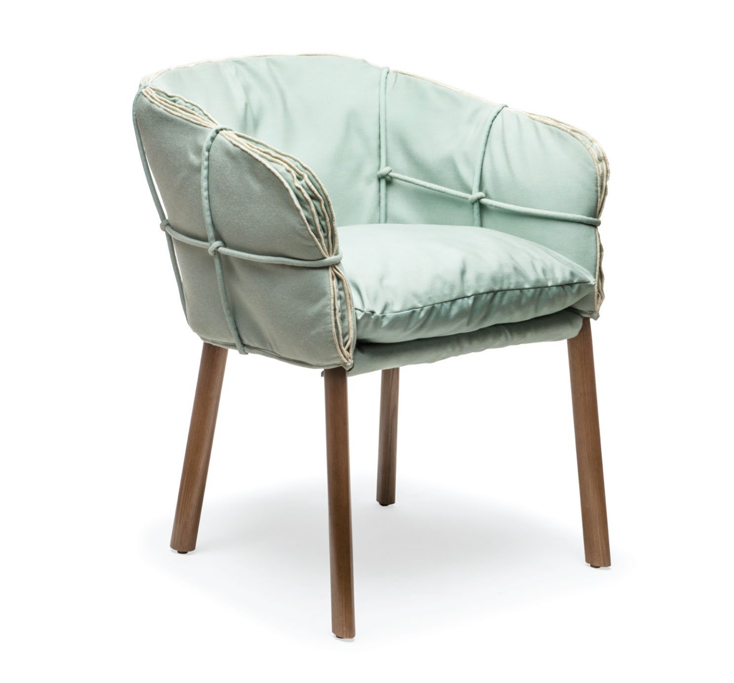 Soft Wrapped Parchment Armchair In Mint Green