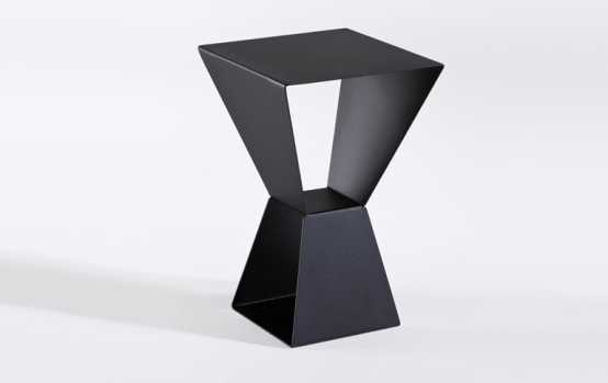 Modern Trapezoidal Side Table To Use As A Display Stand