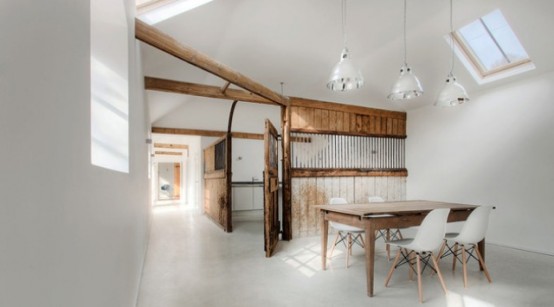 Striking Stable To Home Conversion With Old Wooden Beams Left