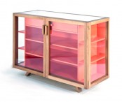 Striking Vitrina Cabinet And Shelving Unit In Bright Colors
