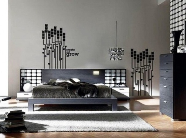 Wall decals is a great way to add a futuristic touch to a bedroom.