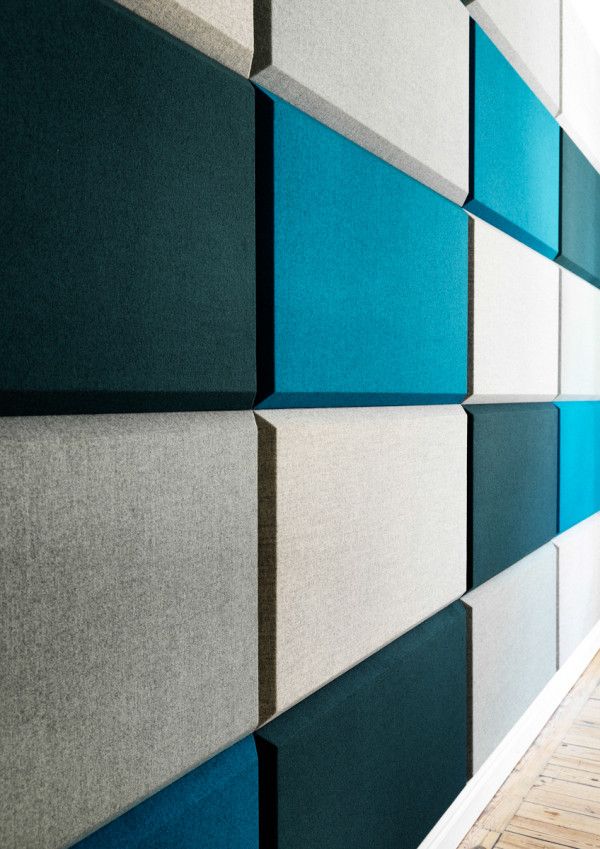 Rectangular contemporary tiles in grey, black and turquoise will make your space more up to date and bold