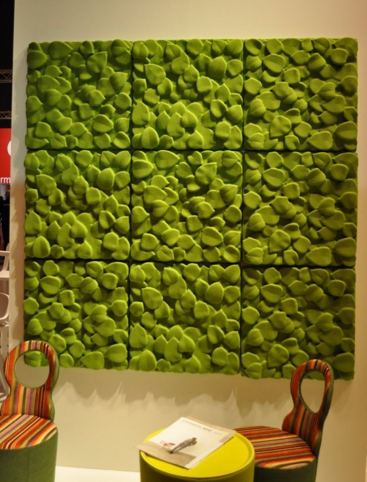 Cool nature inspired green leaf acoustic panels are a chic idea to bring outdoors indoors