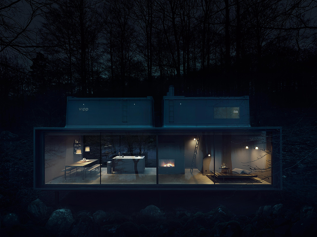 Stylish Minimalist Prefab Home In Dark Shade