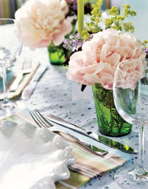 pastel blooms are always a nice idea to add a spring feel to your table