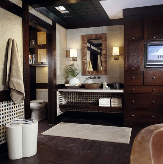 Well organized bathroom storage is as important for masculine bathrooms as for feminine.