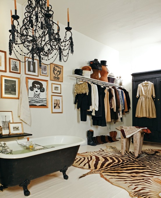 For a real fashionista, combining a bathroom with a closet doesn't sound like crazy idea.