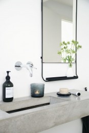 a floating vanity is a great addition to a modern bathroom