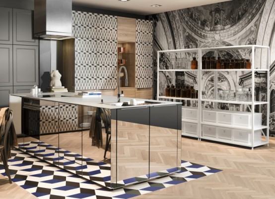 Super Modern Patterned Loft Kitchen Designs By Neo