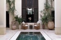 tight plunge swimming pool in a Morocco-styled backyard