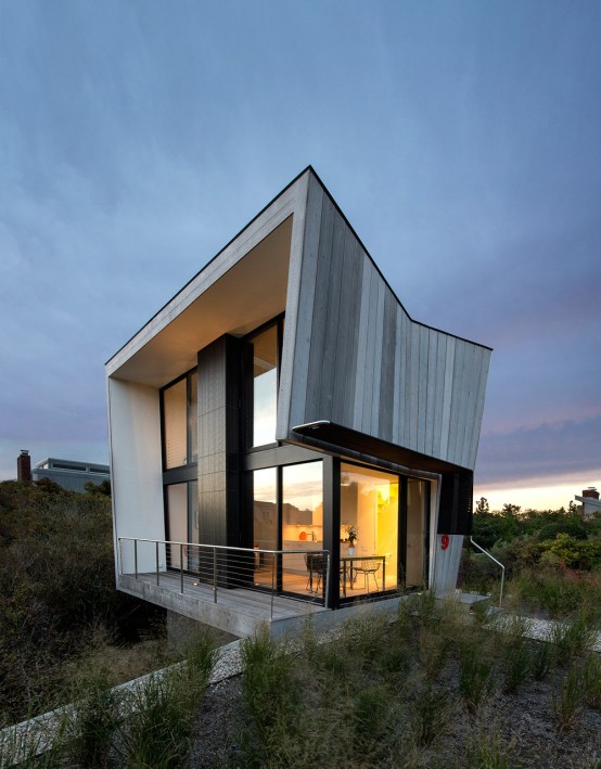 Tiny Two-Story Beach House With Geometric Design