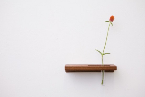 Minimalist Tube Wall Shelves And Flower Vases In One