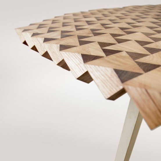 Unique Atlas Dining Table From Ankled Oak Blocks