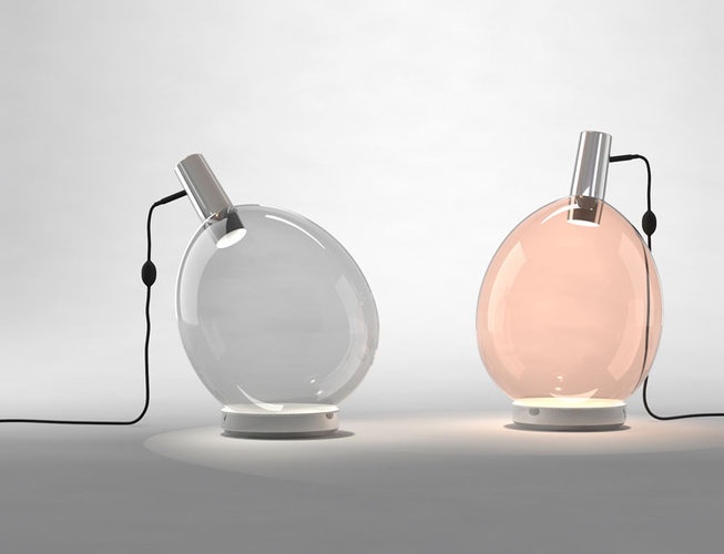 Unique balloon inspired table lamps in grey and blush are lovely and chic and will complete a modern space