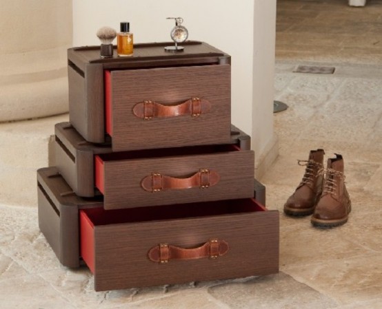 Vintage-Styled Drawers Inspired By Old Suitcases