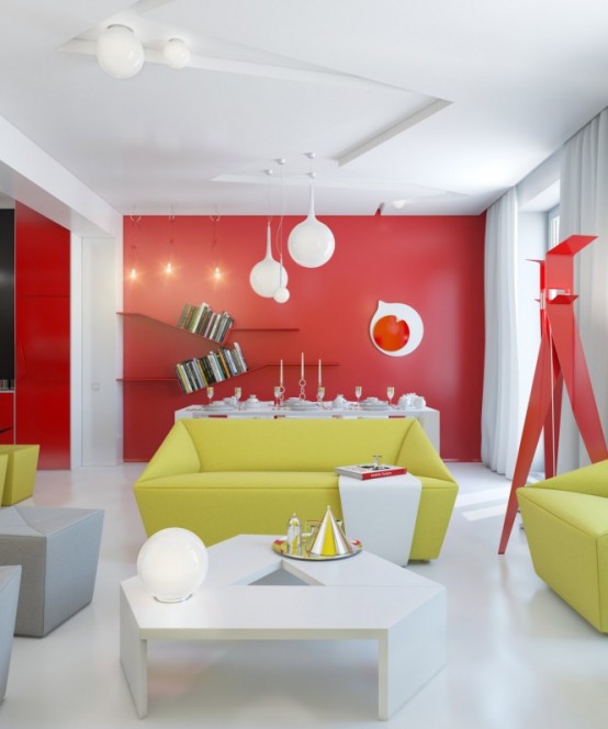 Vivacious Colorful Interior Design Of A Small Apartment