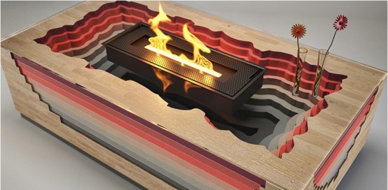 Volcano Inspired Fireplace