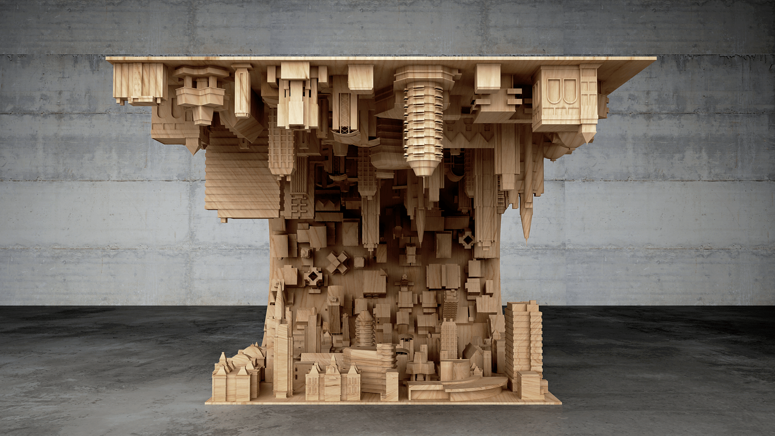 Wave city coffee table inspired by the movie inception  2