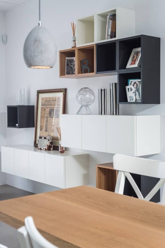Creative IKEA Besta combination with other shelves