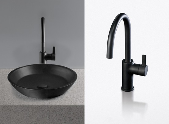 Black Lavatories and Faucets – Waza Noir from TOTO