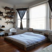 Well Organized Masculine Bedroom Combined With A Closet