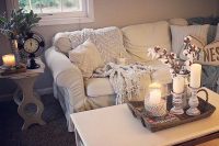 white Ektorp for a glam farmhouse living room