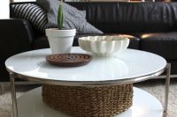 white IKEA Strind table for a modern living room