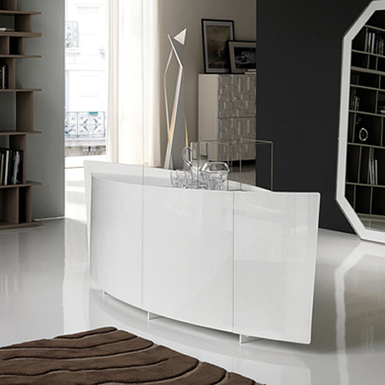 White Curved Sideboard