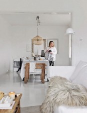 White Scandinavian Apartment With Natural Wood Accents