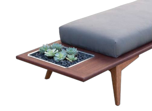 Wood Bench with Planter Brings Outdoors Into The Living Space