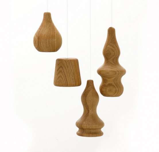 Unusual Wood Pendant Lamps