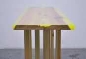 Wood Table Covered With Epoxy