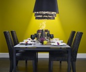 Yellow Black Dining Area