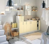 Yellow Laundry Room Design